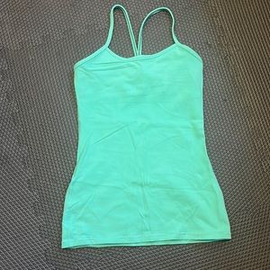 lululemon built in bra tank teal size 4